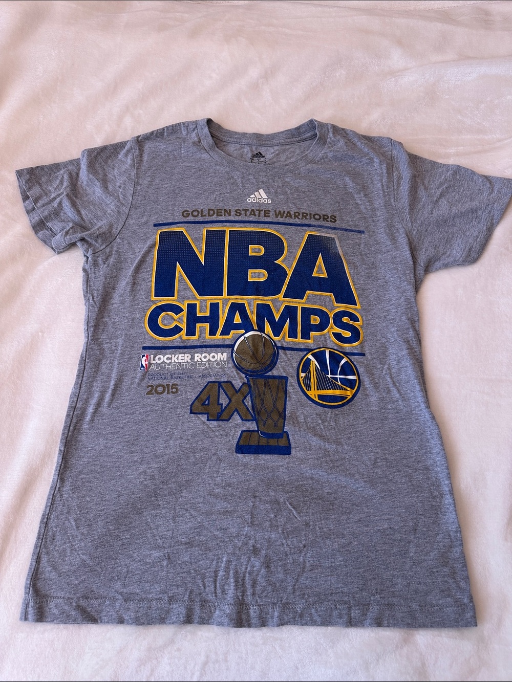 adidas Golden State Warriors Gray NBA 2015 Champs Graphic Tee